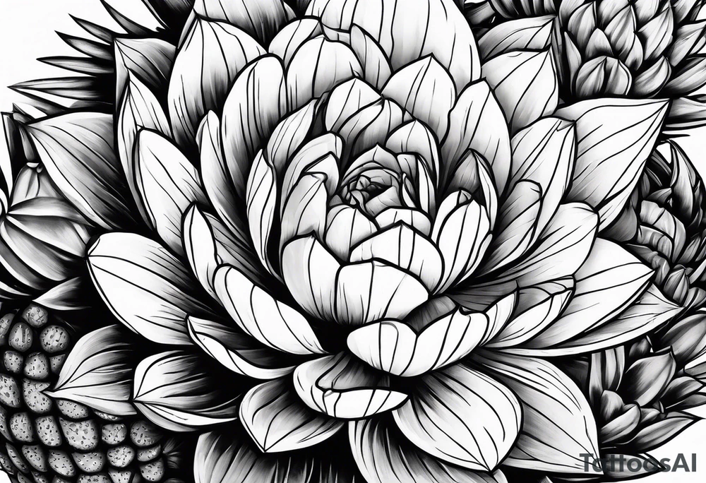 Geométricos, Lobo animais, cactos, flor tattoo idea