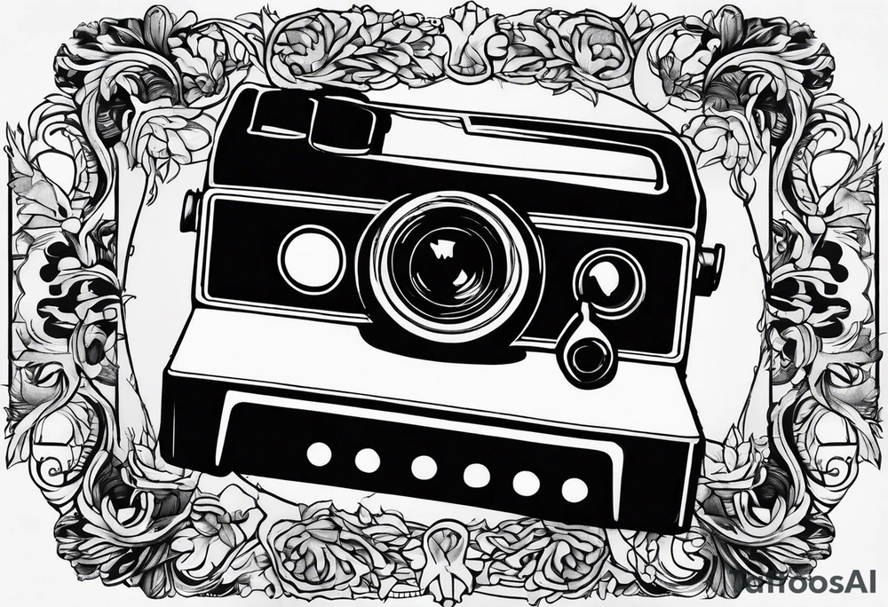 blank polaroid film tattoo idea