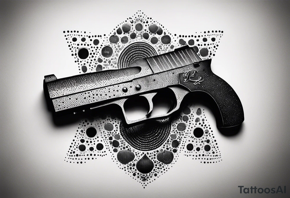The letters AR with pistols on each side tattoo idea