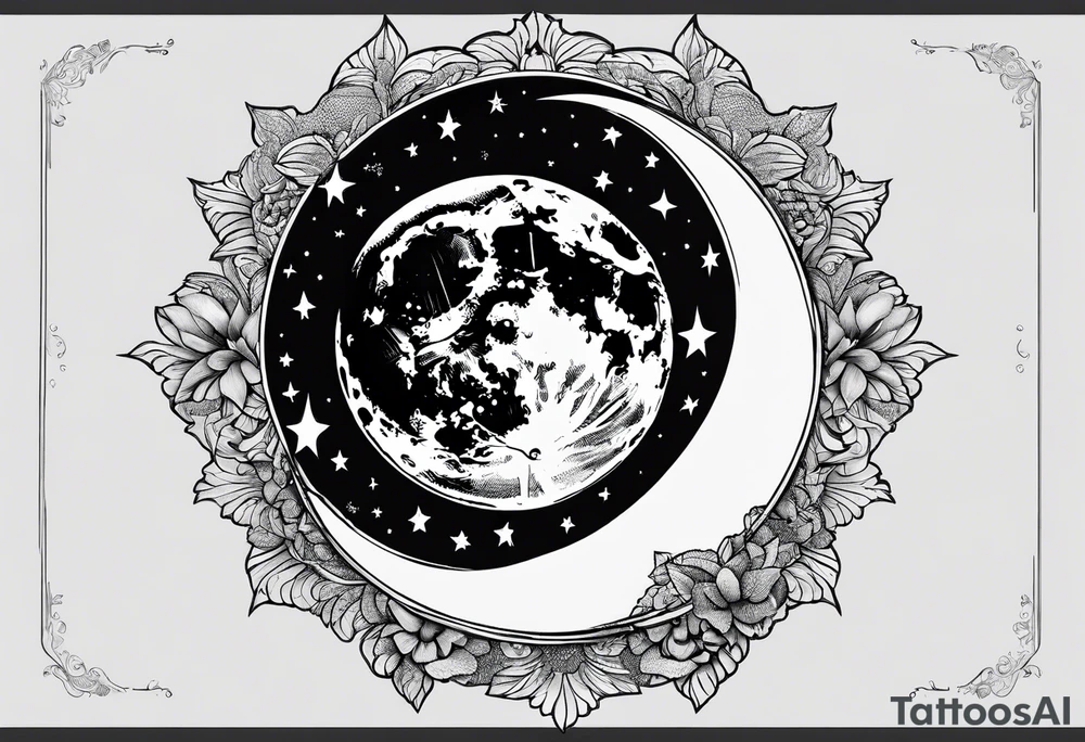 Moon by itself tattoo idea