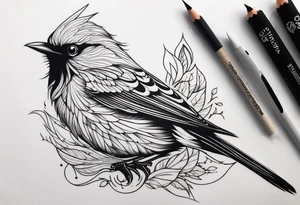 Realistic, menacing bird tattoo tattoo idea