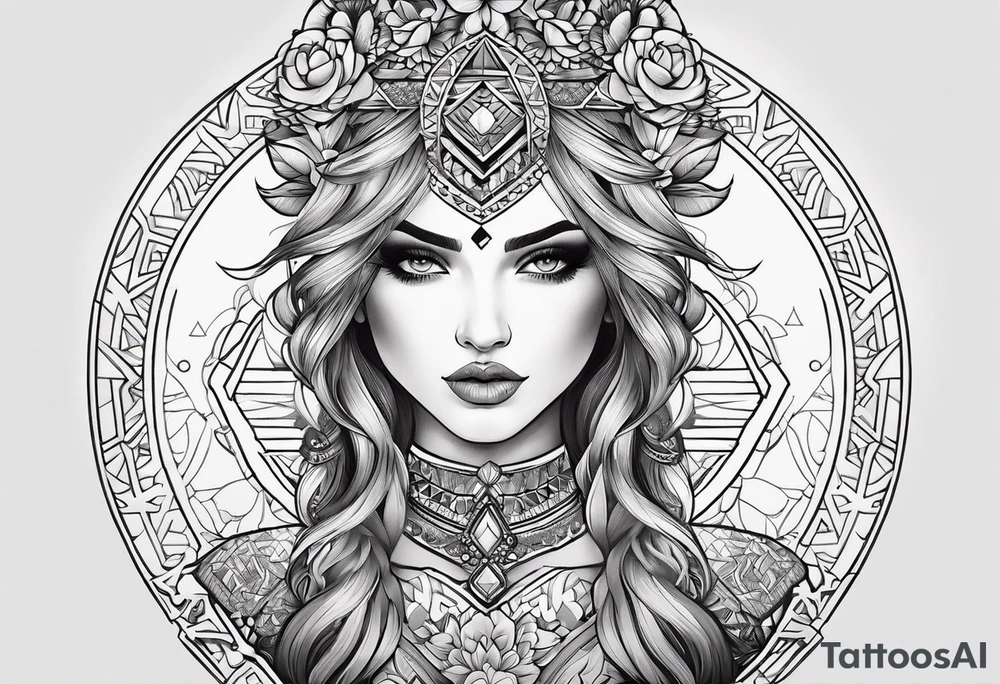 Девушка в очках жует жвачку tattoo idea