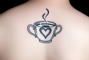 Cute cup of tea with a love heart tattoo idea