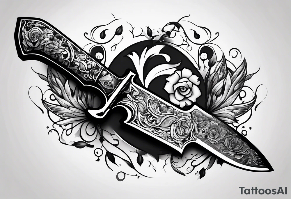 knife in arm tattoo idea