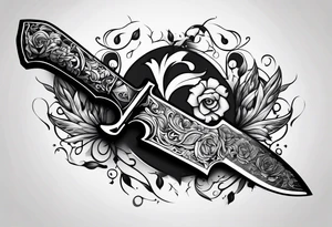 knife in arm tattoo idea