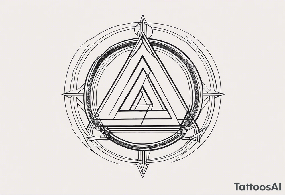 letter delta inside a chain circle, subtle, womanly, simplistic tattoo idea