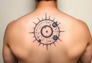 Solar system tattoo with constellations tattoo idea