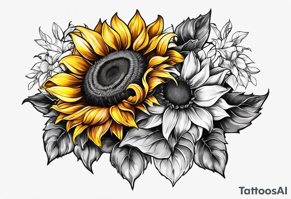 Sunflower chain tattoo idea
