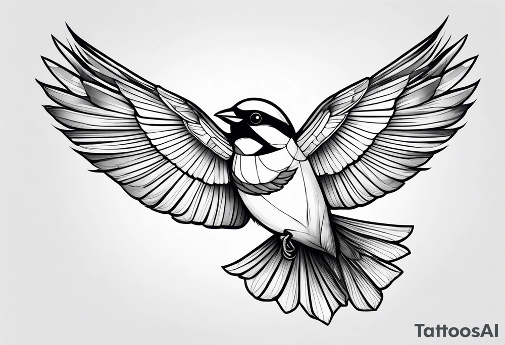 Flying sparrow tattoo idea