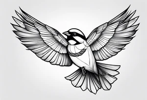 Flying sparrow tattoo idea