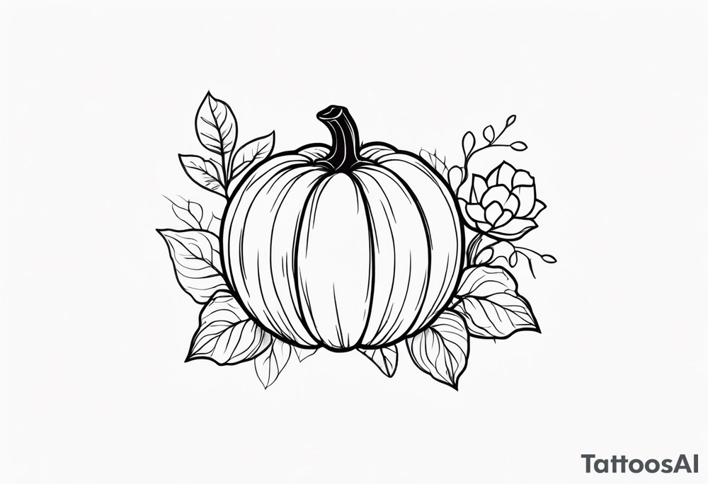 pumpkin with flowers tattoo idea