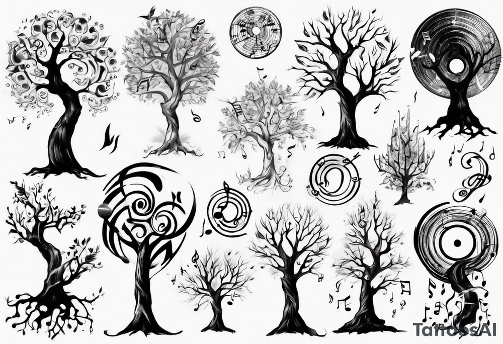music tree tattoo idea