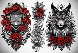 black and red. arm. family.
unique tattoo idea