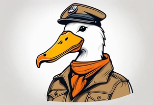 A silly goose dressed as an aviator tattoo idea