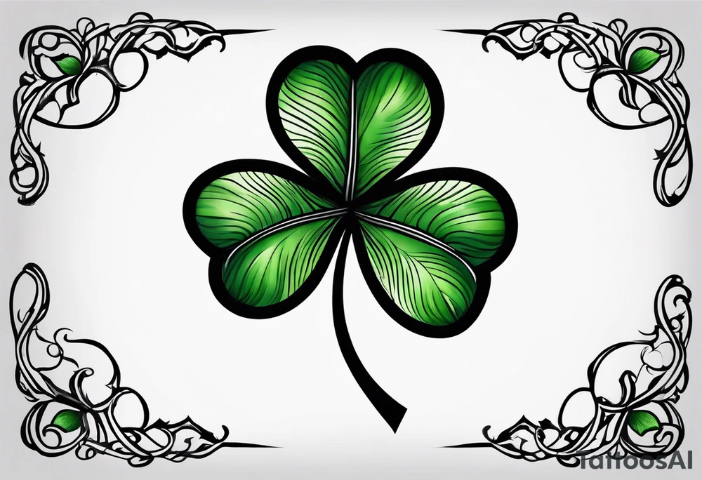 a single three leaf clover with vine tattoo idea