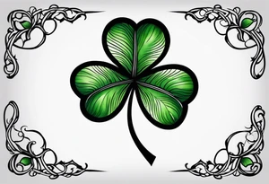 a single three leaf clover with vine tattoo idea