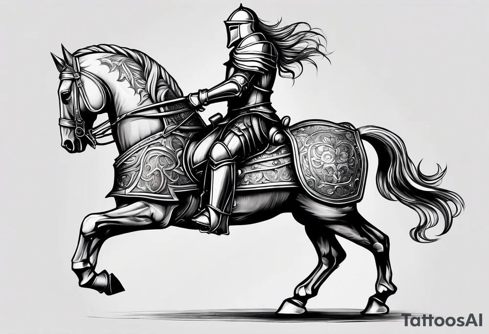 knight in heavy armor tattoo idea