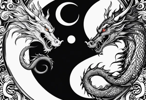 Yin and yang as a dragon tattoo idea