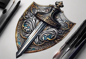 shield and sword tattoo idea