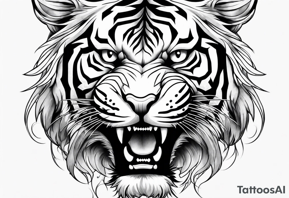 tiger climbing up tattoo idea