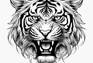 tiger climbing up tattoo idea