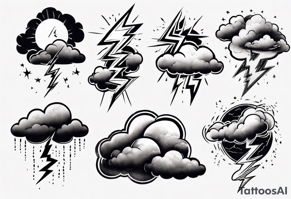 lightning from cloud tattoo idea