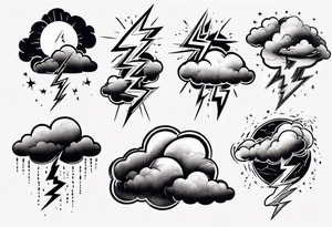 lightning from cloud tattoo idea