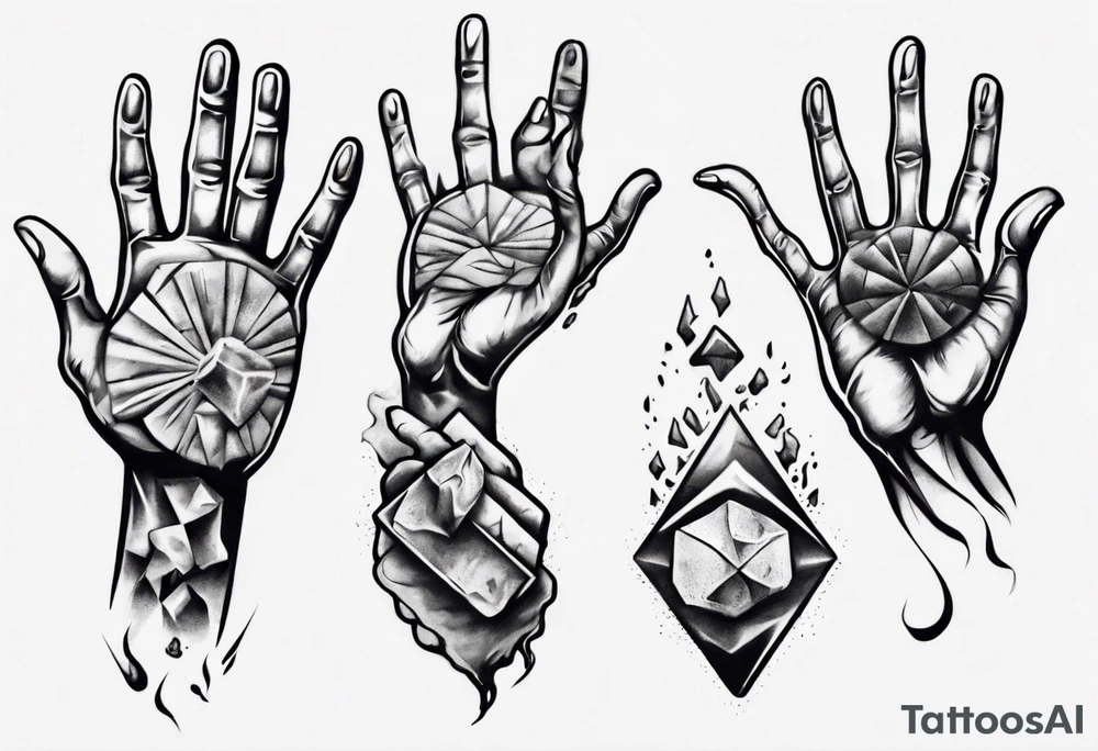 Stone with two hands shaking on it tattoo idea