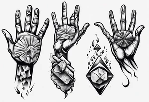 Stone with two hands shaking on it tattoo idea
