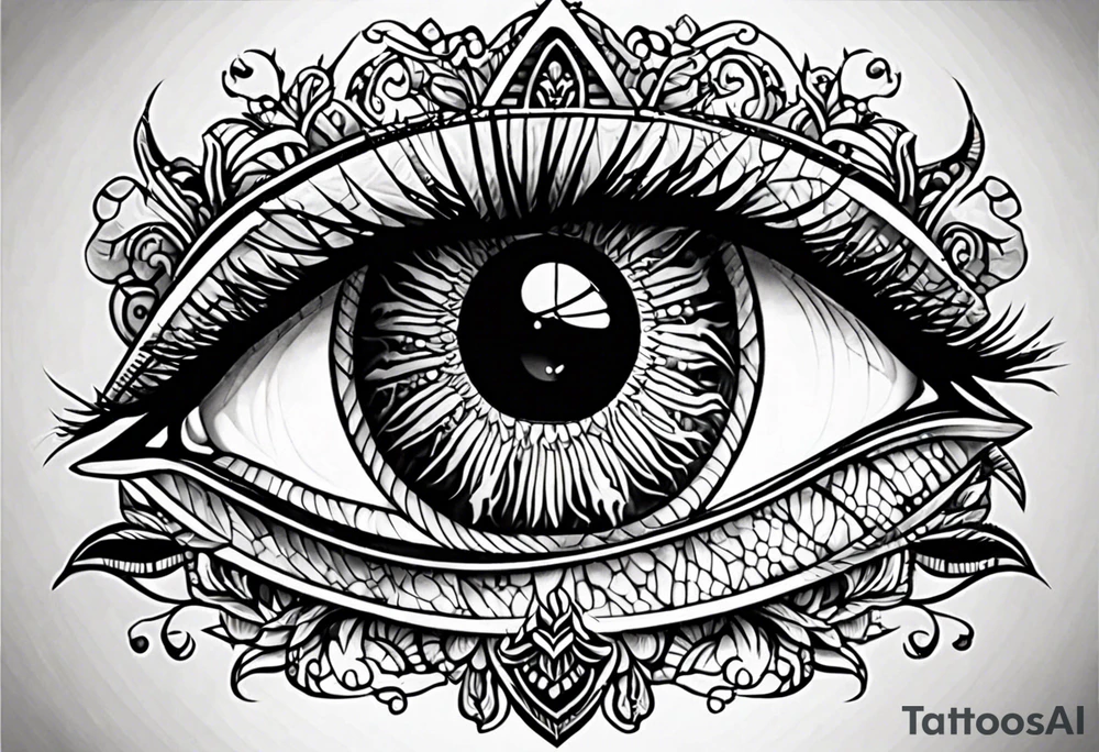 eye with doors
 in the middle tattoo idea