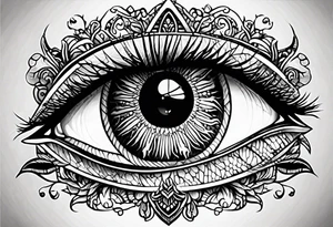 eye with doors
 in the middle tattoo idea