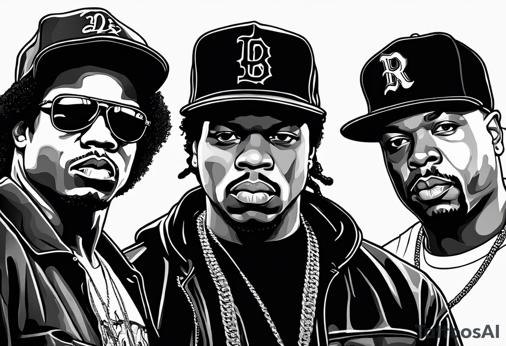 eazy e, dr dre and ice cube tattoo idea