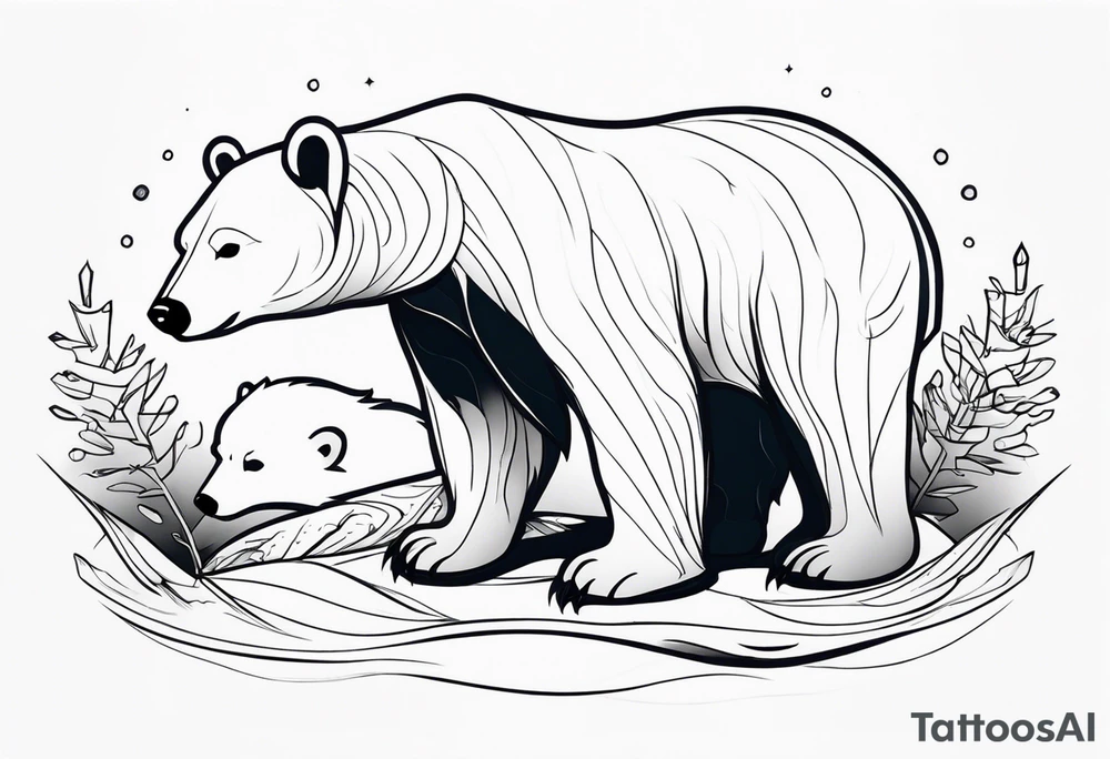 polar bear and raccoon tattoo idea