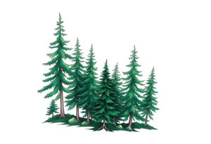 green trees tattoo idea