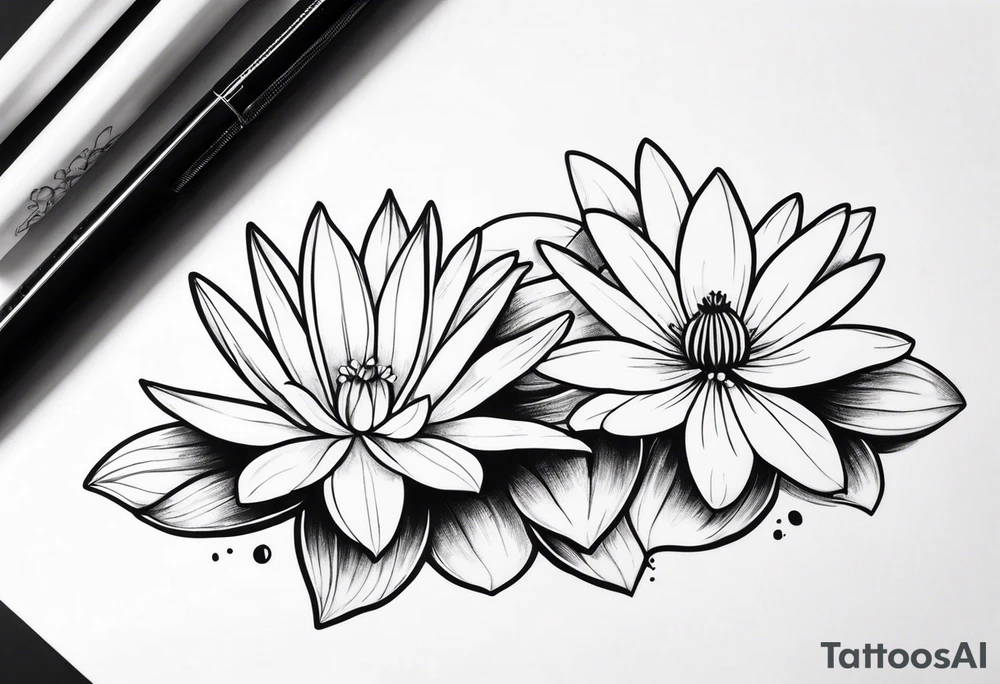 Water Lillie and Daisy tattoo idea