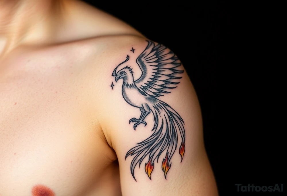 magnificent phoenix rising from golden flames with trailing embers tattoo idea magnificent phoenix rising from golden flames with trailing embers tattoo idea