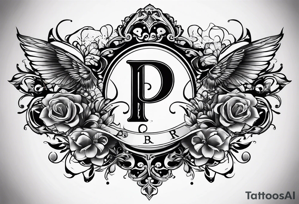 Tattoo with the letters P, B, R, M tattoo idea