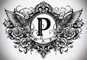 Tattoo with the letters P, B, R, M tattoo idea