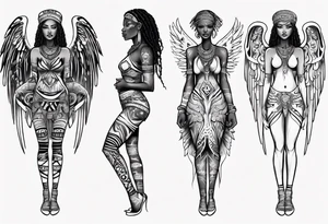 African female full body angel
slim face tattoo idea