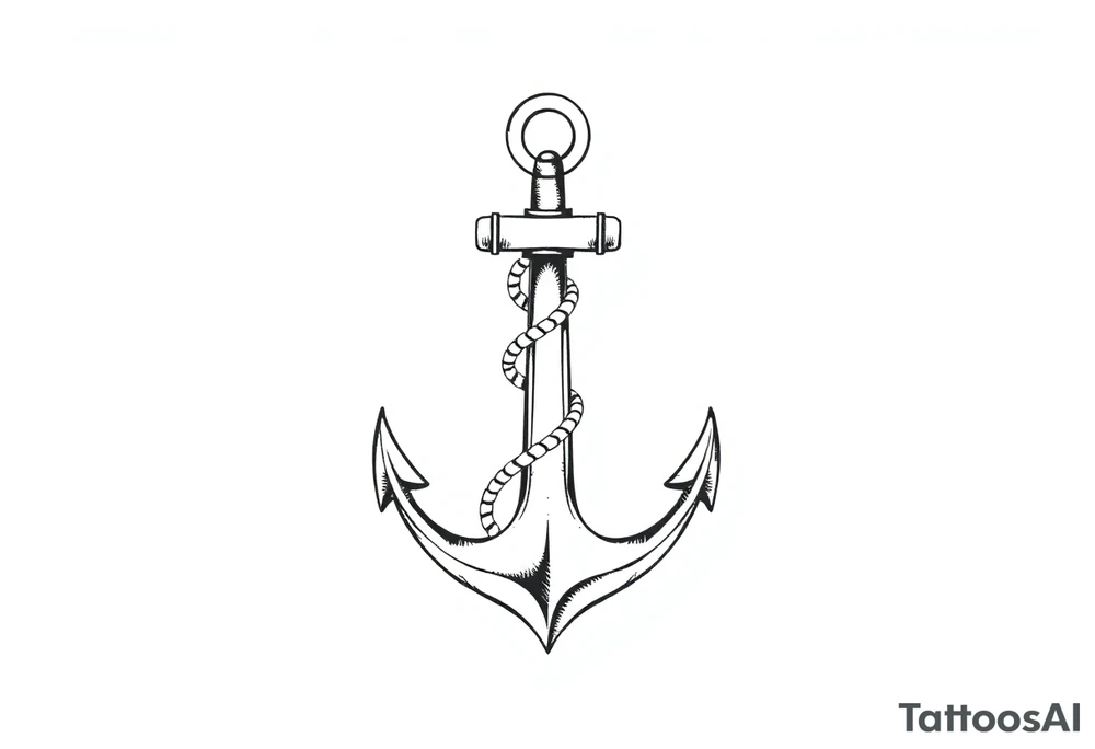 anchor with rope tattoo idea