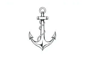 anchor with rope tattoo idea