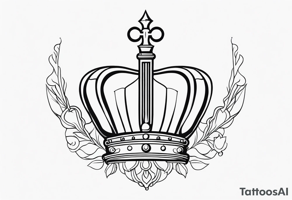 feminine scepter with a crown tattoo idea