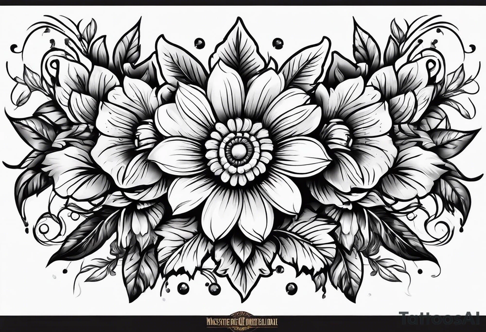 Western floral designs tattoo idea