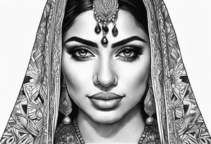 Middle eastern woman tattoo idea