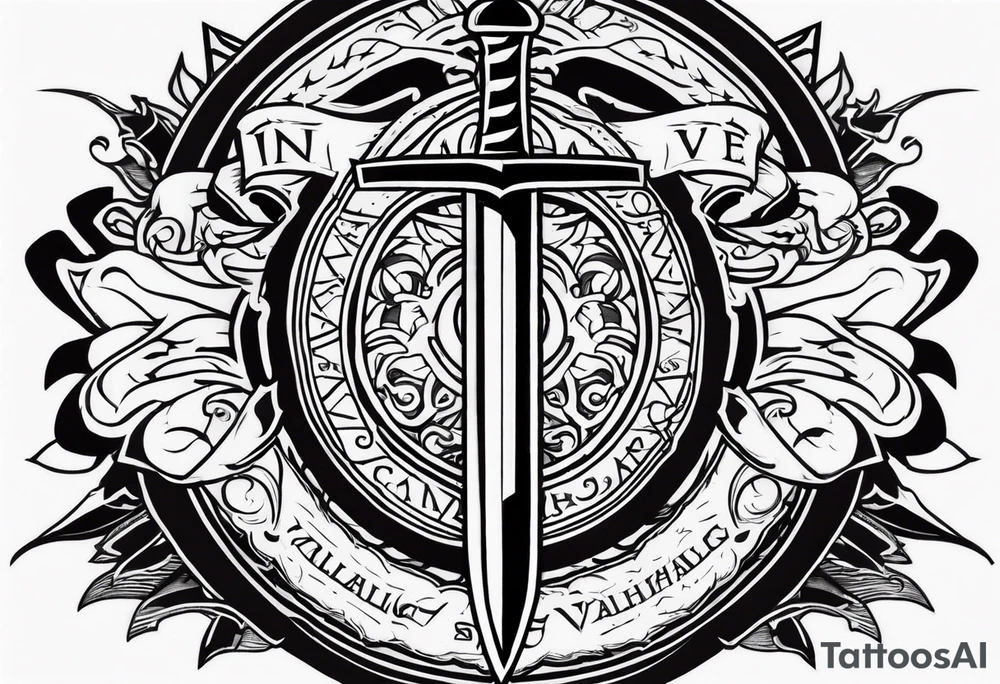 sword Valhalla anger tattoo idea