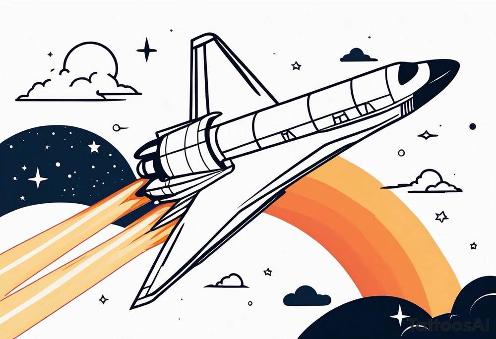 space shuttle launch in the distance tattoo idea