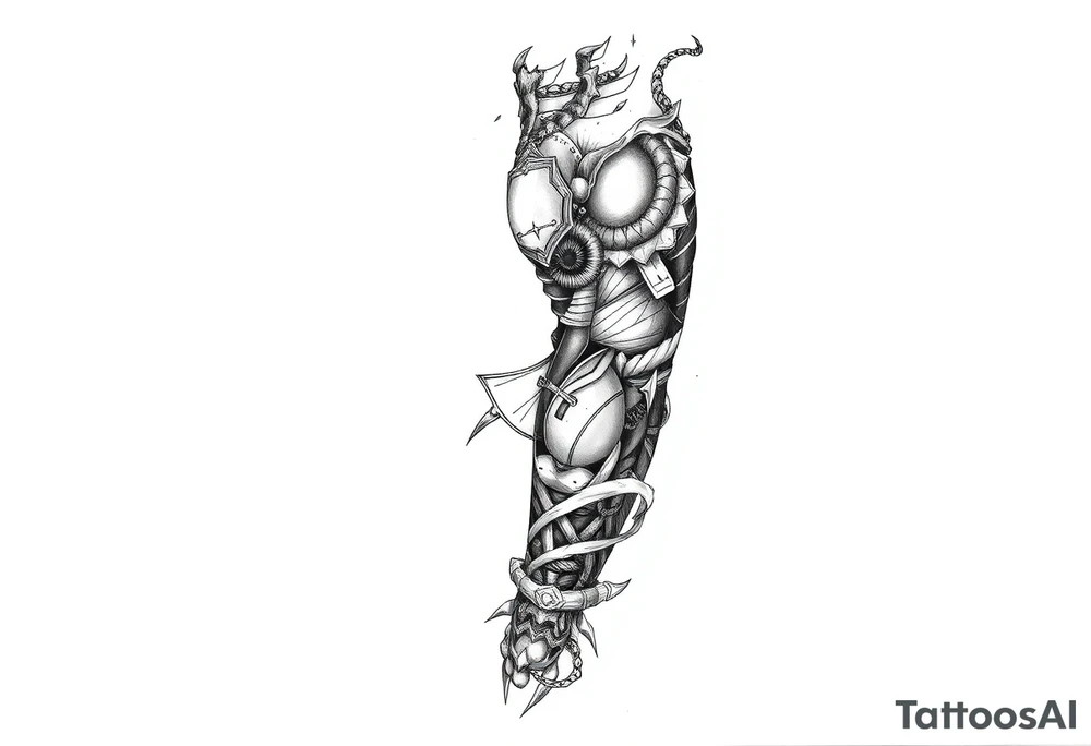 Full leg tattoo with jujutsu, Kaisen, solo leveling and demon slayer ideas tattoo idea