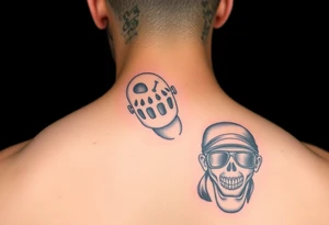 Ski mask grills Thug character rob another character tattoo idea