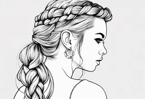 Eine Elfe mit dutch braids der ganze Körper ist zu sehen tattoo idea