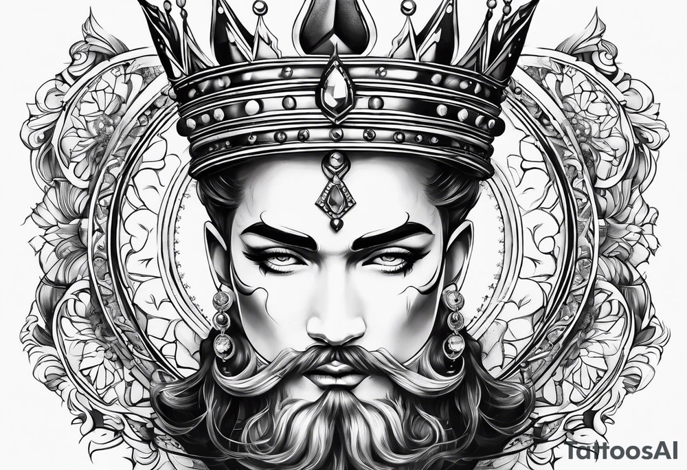 Crown face tattoo idea